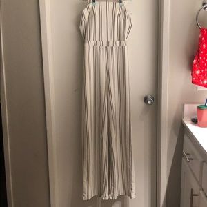 White Striped Jumpsuit